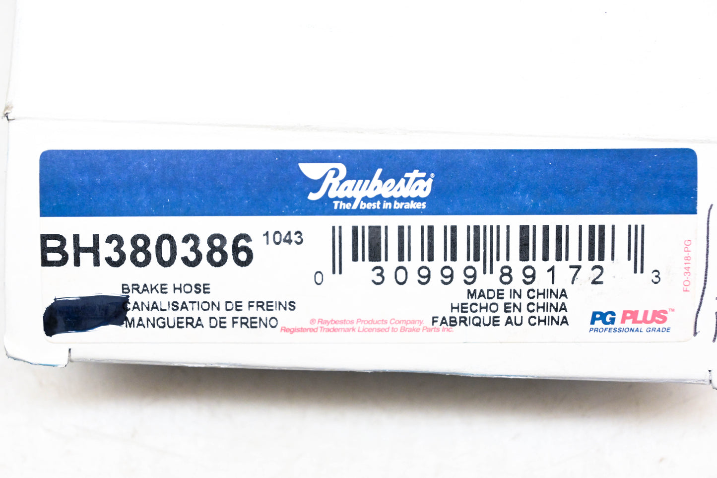 Raybestos BH380386, F132772 Brake Hose NOS