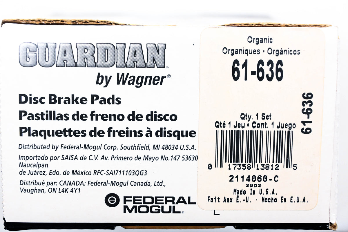 Wagner 61-636 Guardian Disc Brake Pad Kit NOS