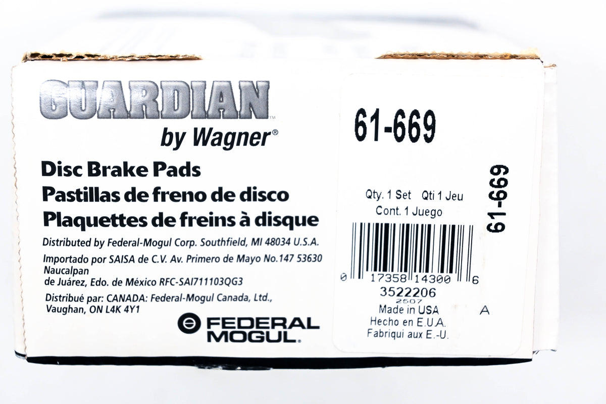 Wagner 61-669 Guardian Disc Brake Pad Kit NOS