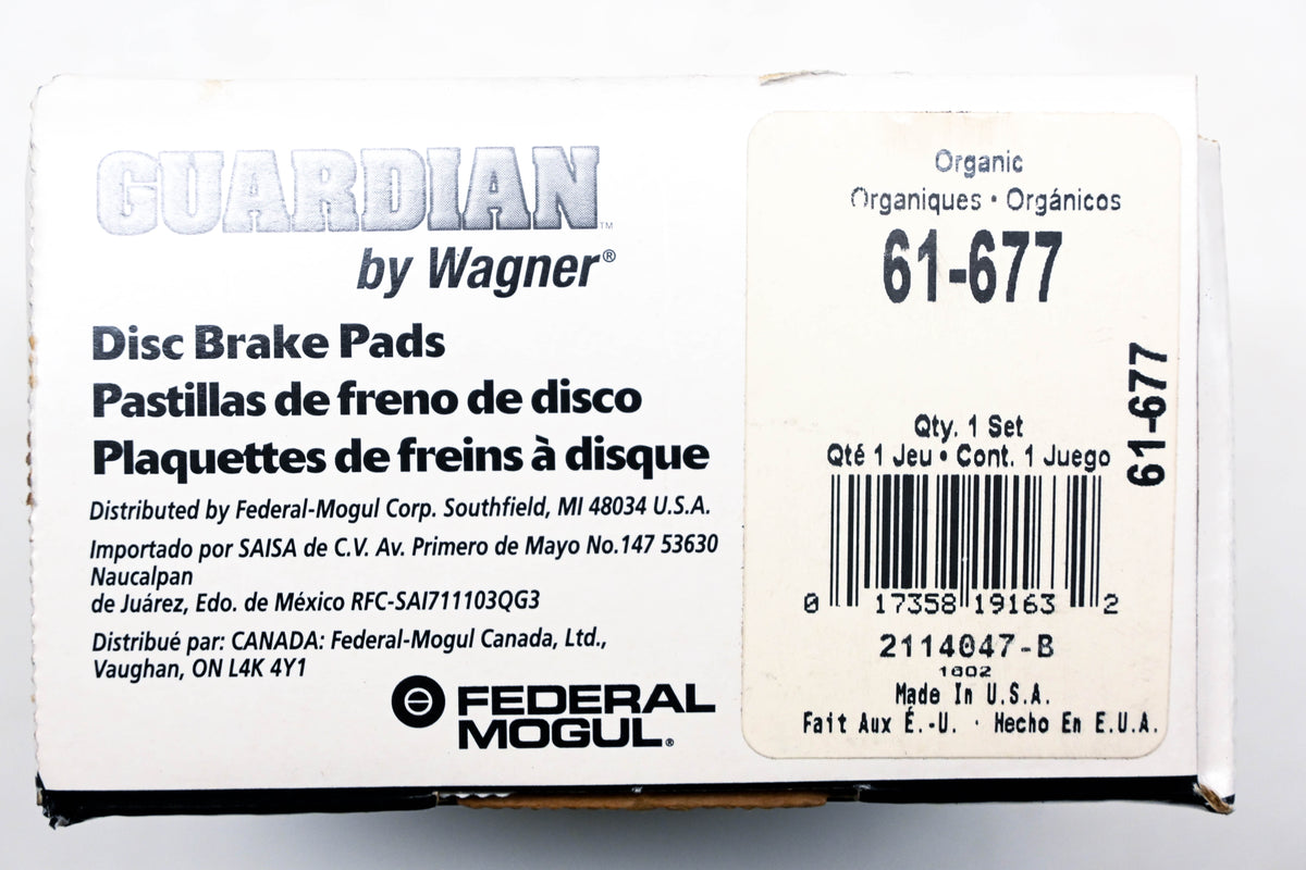 Wagner 61-677 Guardian Disc Brake Pad Kit NOS