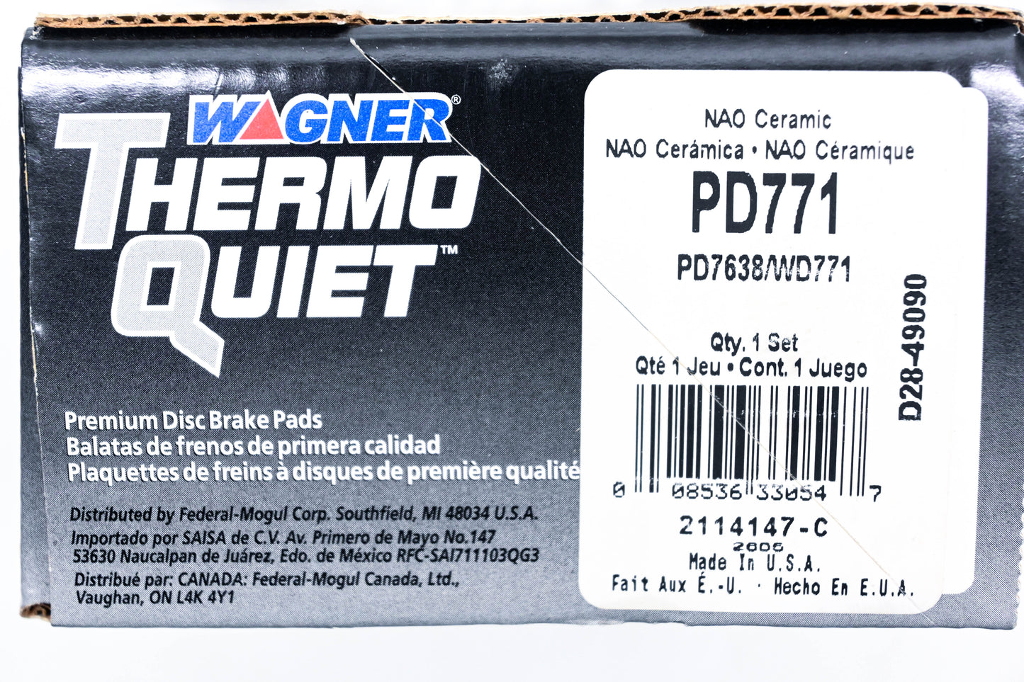 Wagner PD771, PD7638, WD771 Thermo Quiet Disc Brake Pad Kit NOS