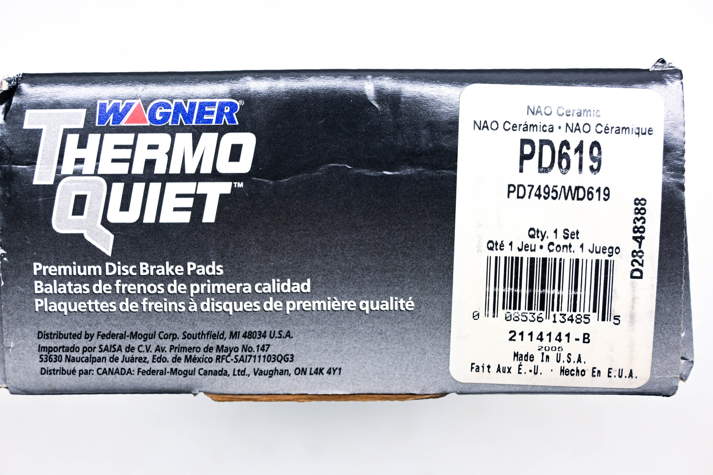 Wagner PD619, PD7495, WD619 Thermo Quiet Disc Brake Pad Kit NOS