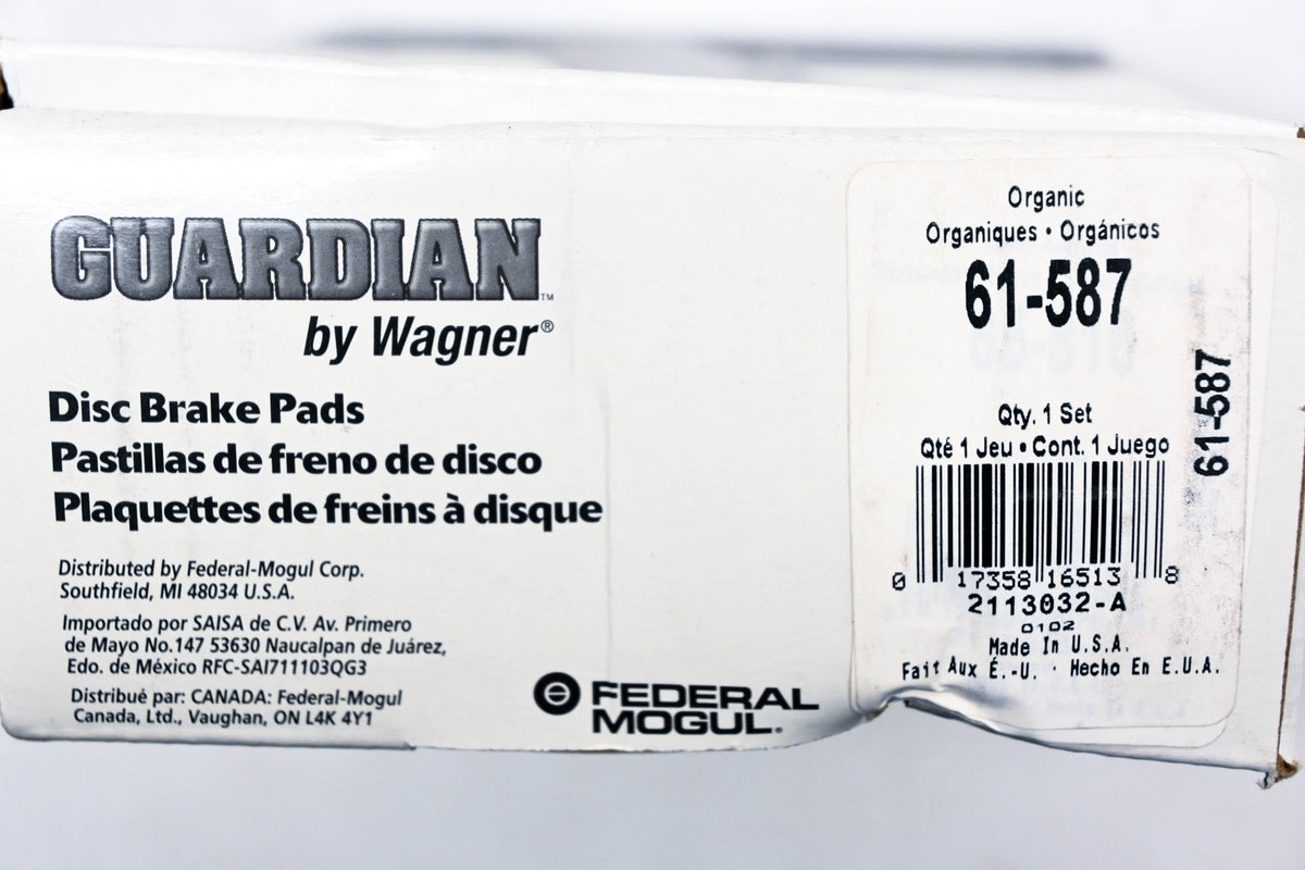 Wagner 61-587 Guardian Disc Brake Pad Kit NOS