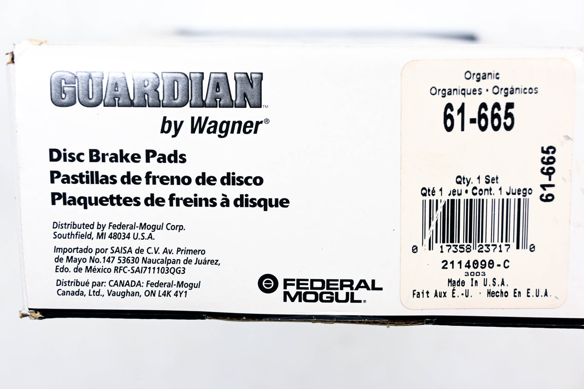Wagner 61-665 Guardian Disc Brake Pad Kit NOS