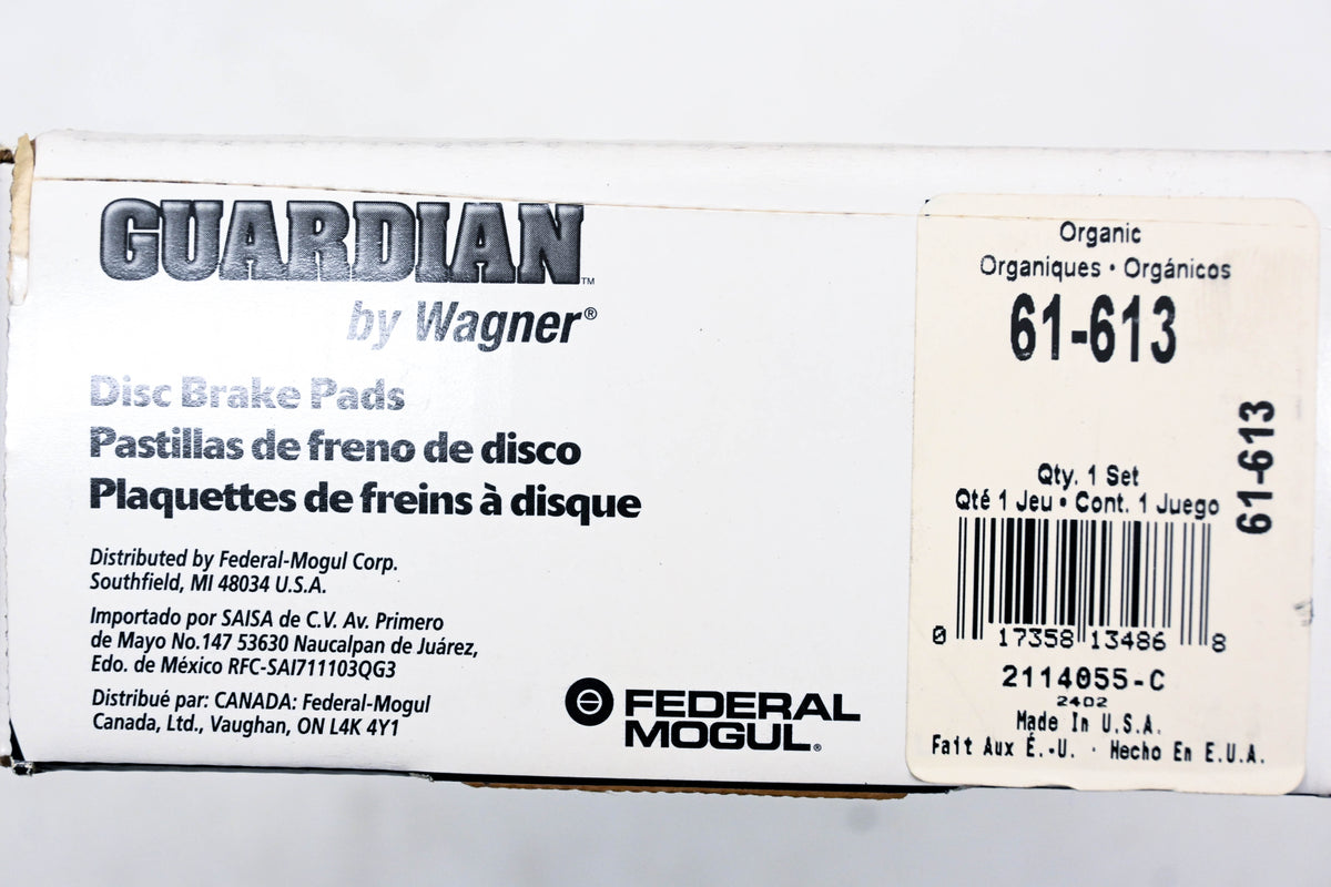 Wagner 61-613 Guardian Disc Brake Pad Kit NOS