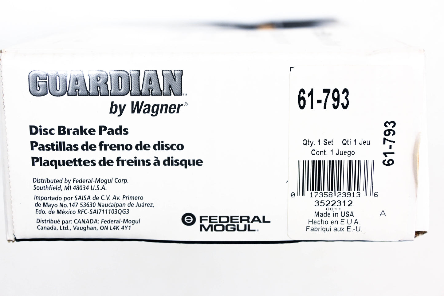 Wagner 61-793 Guardian Disc Brake Pad Kit NOS