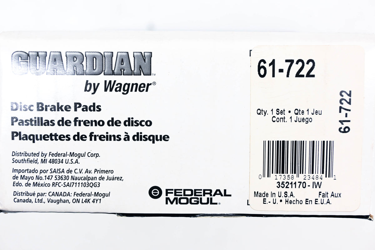 Wagner 61-722 Guardian Disc Brake Pad Kit NOS