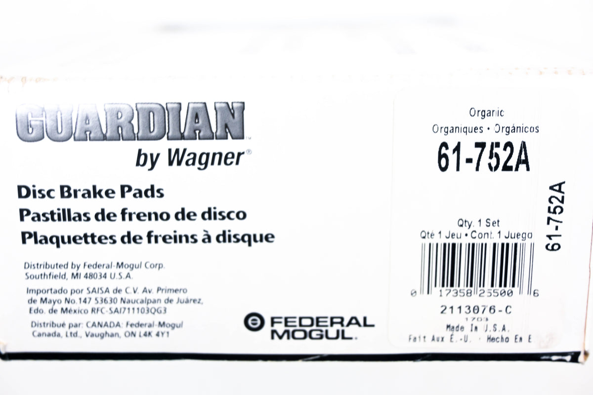 Wagner 61-752A Guardian Disc Brake Pad Kit NOS