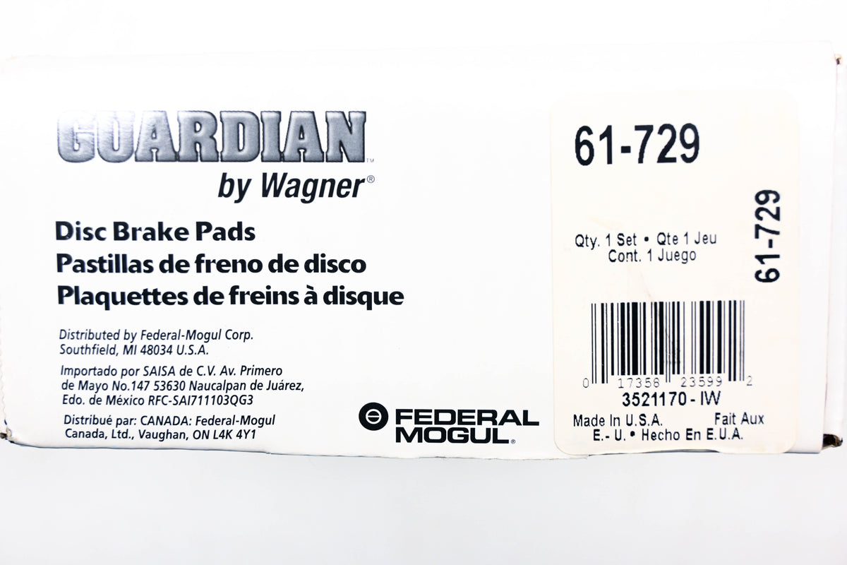 Wagner 61-729 Guardian Disc Brake Pad Kit NOS