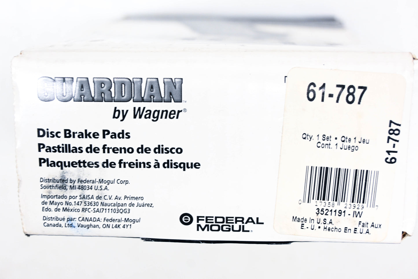 Wagner 61-787 Guardian Disc Brake Pad Kit NOS