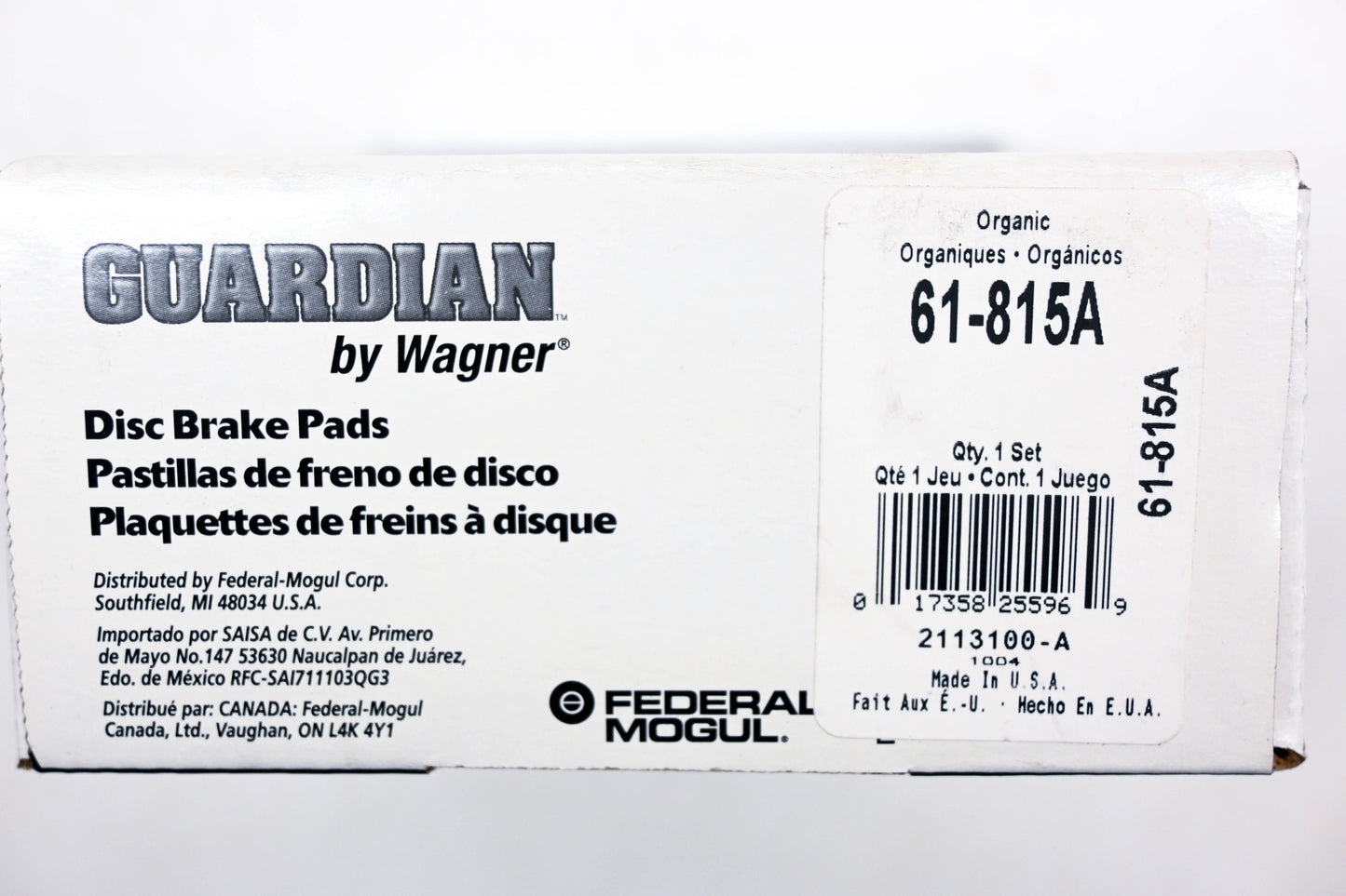 Wagner 61-815A Guardian Disc Brake Pad Kit NOS