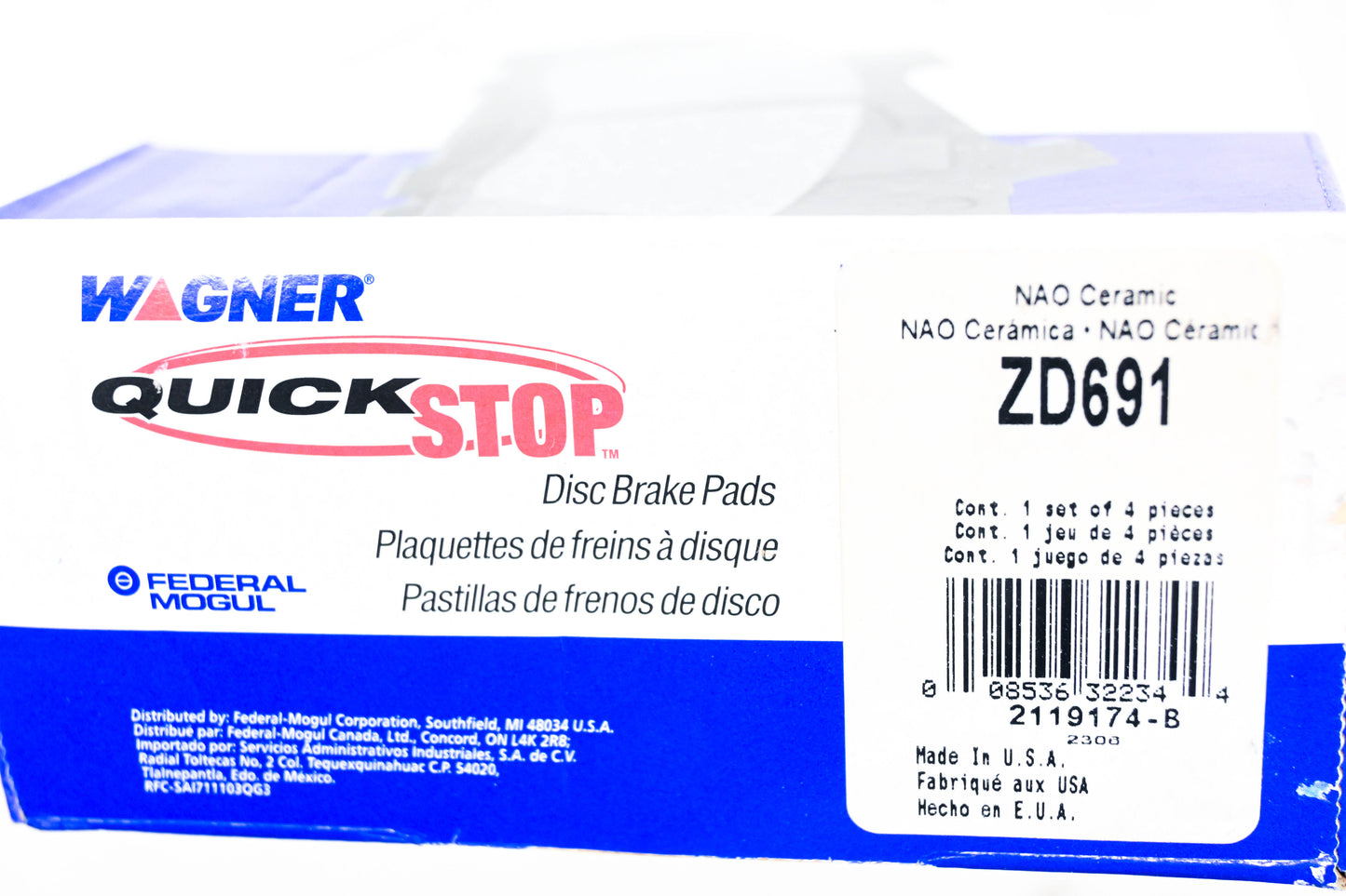 Wagner ZD691 Quick Stop Disc Brake Pad Kit NOS