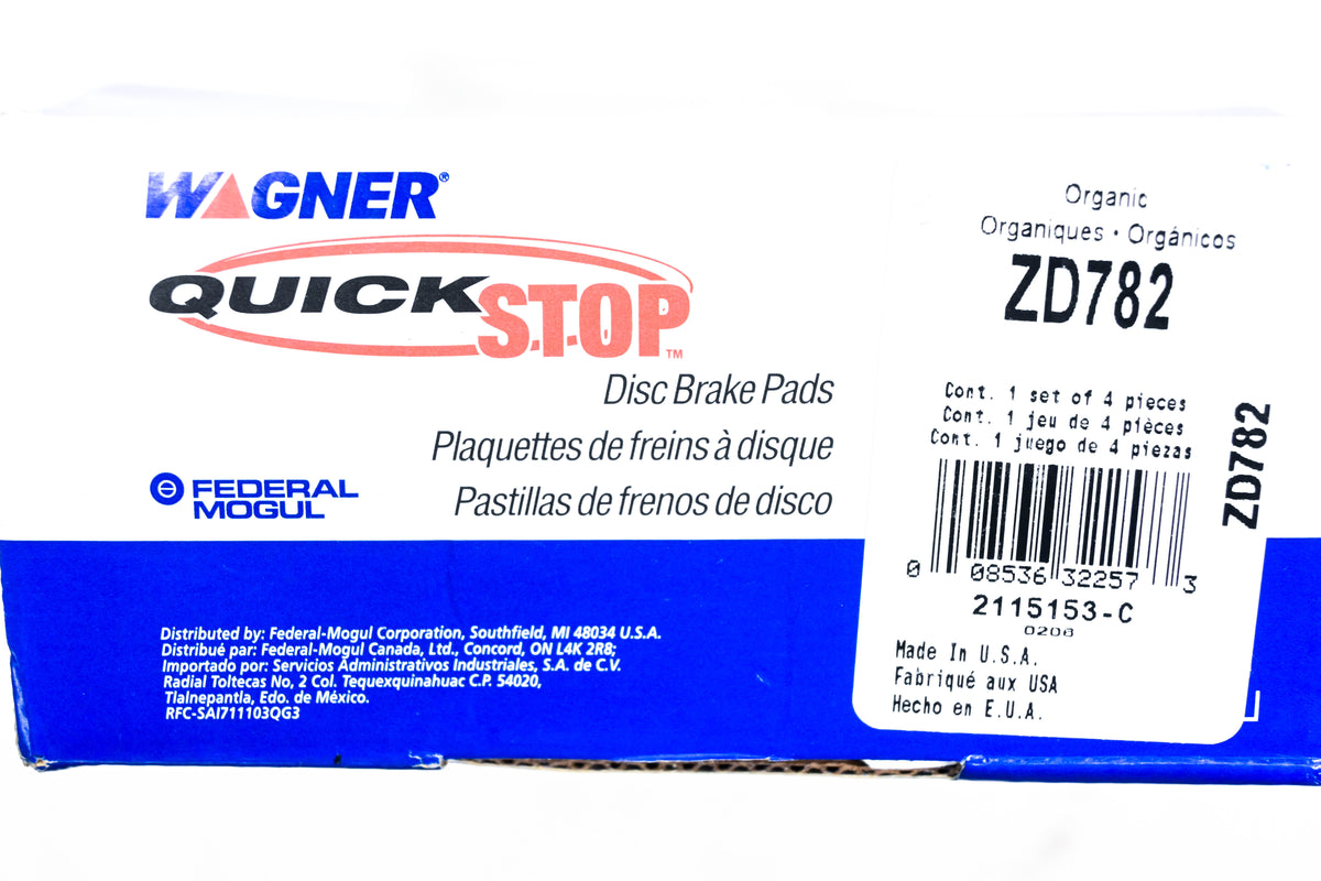 Wagner ZD782 Quick Stop Disc Brake Pad Kit NOS