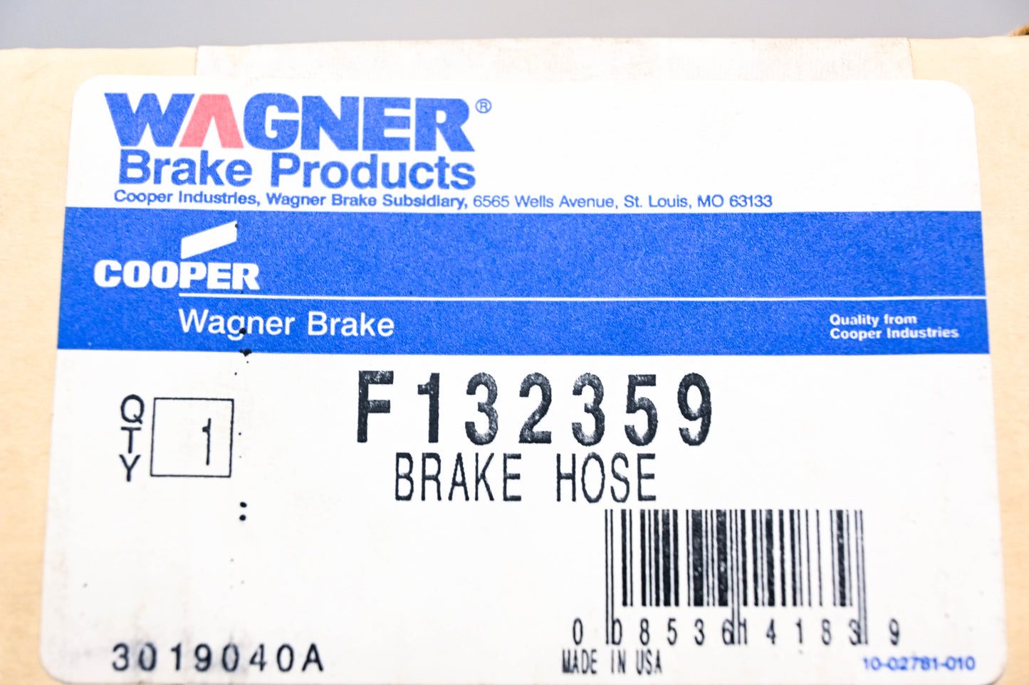 Wagner F132359 Brake Hose NOS