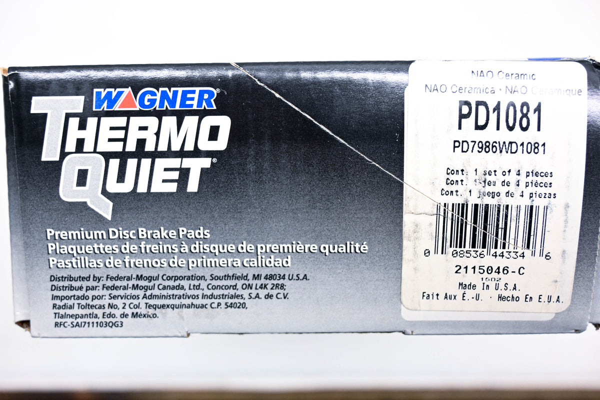Wagner PD1081, PD7986, WD1081 Thermo Quiet Disc Brake Pad Kit NOS
