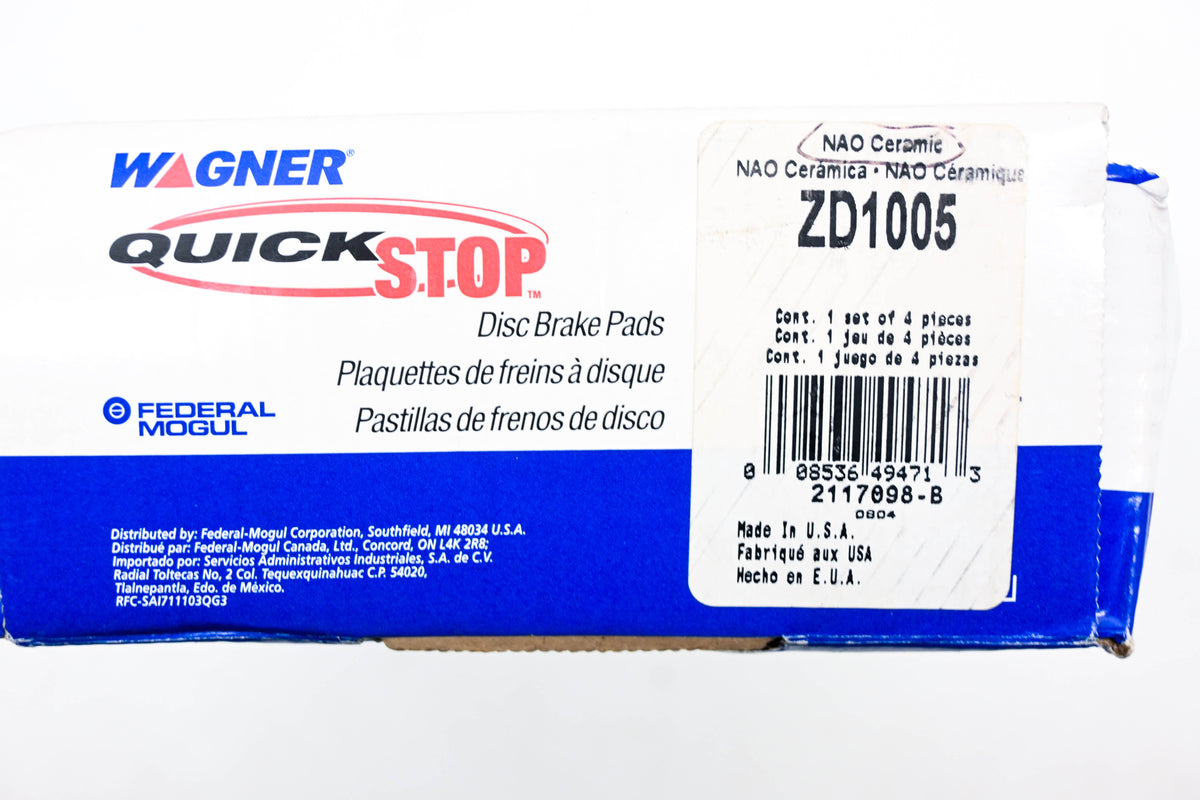 Wagner ZD1005 Quick Stop Disc Brake Pad Kit NOS