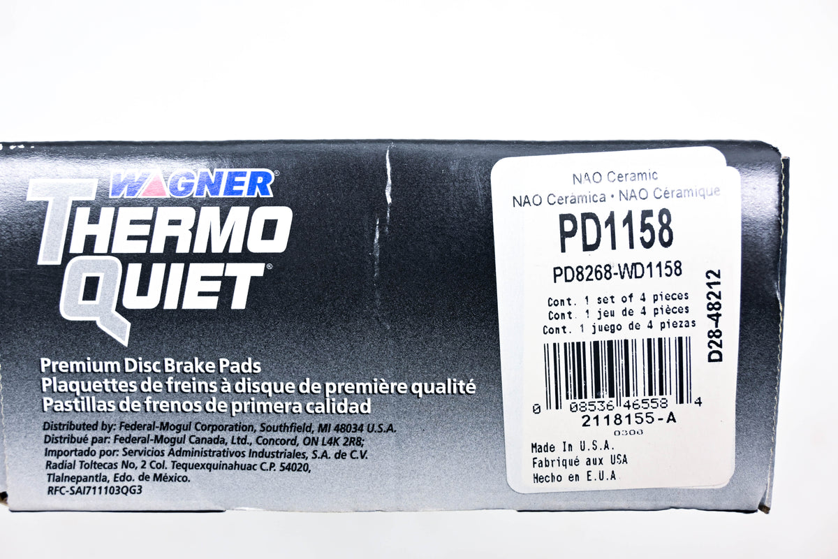 Wagner PD1158, PD8268, WD1158 Thermo Quiet Disc Brake Pad Kit NOS