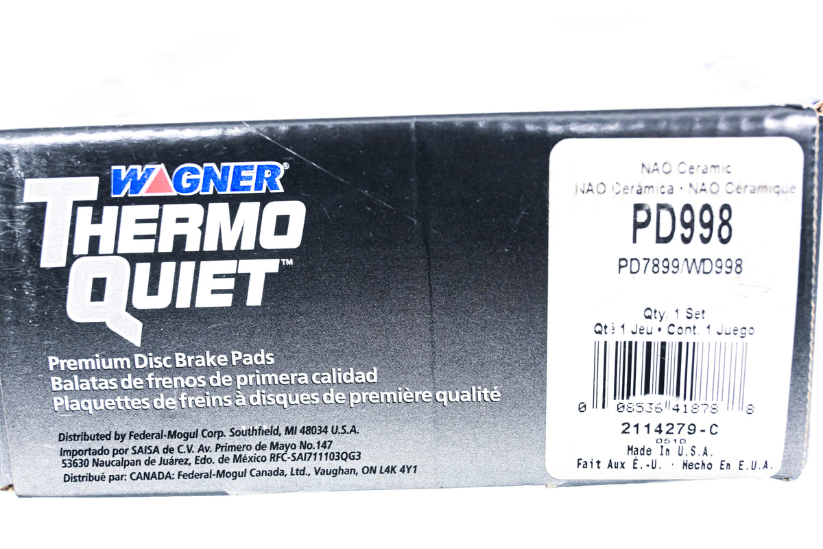 Wagner PD998, PD7899, WD998 Thermo Quiet Disc Brake Pad Kit NOS