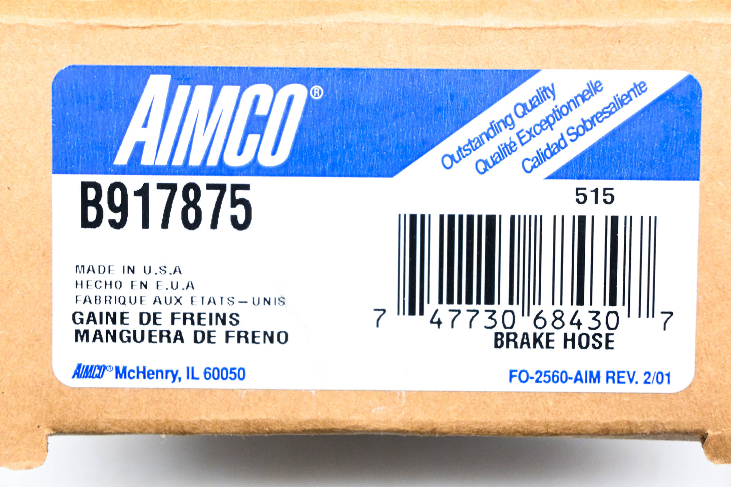 Aimco B917875 Brake Hose NOS