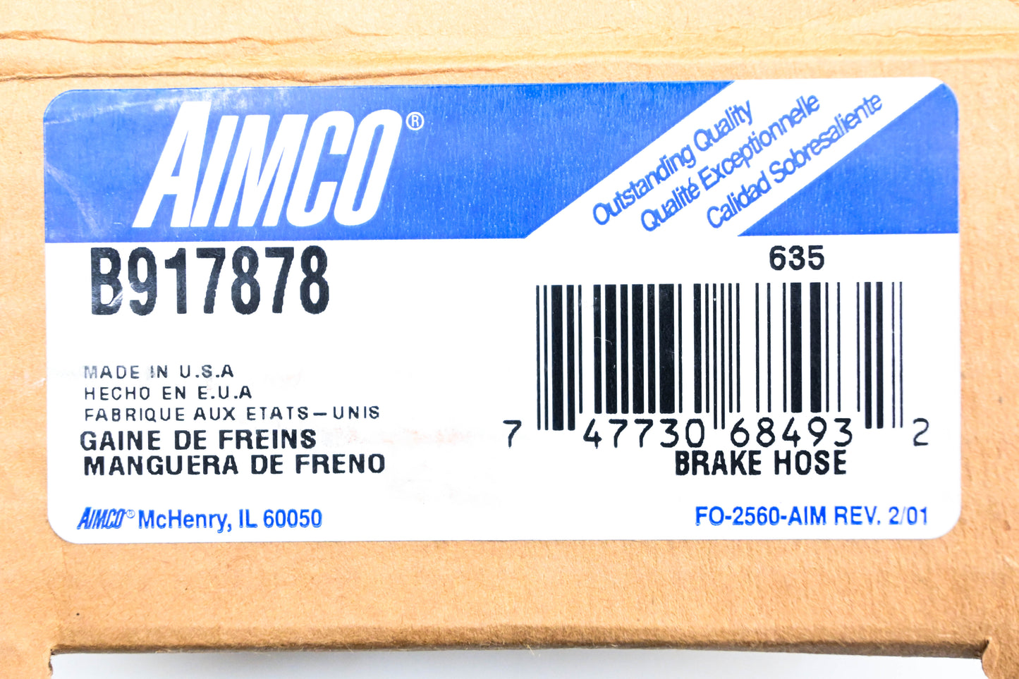 Aimco B917878 Brake Hose NOS