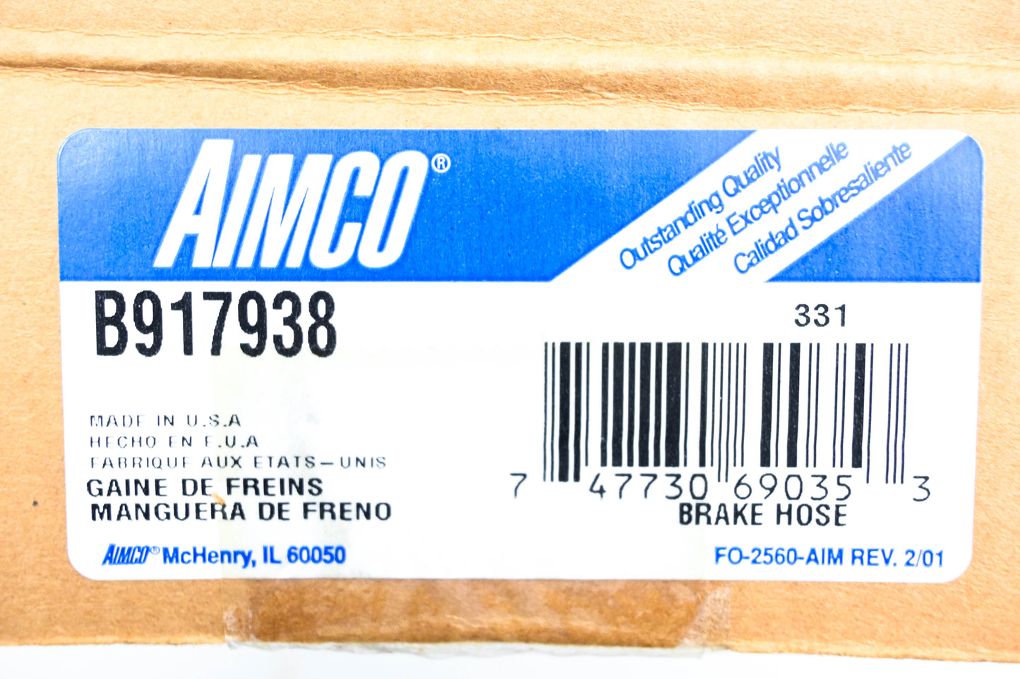 Aimco B917938 Brake Hose NOS