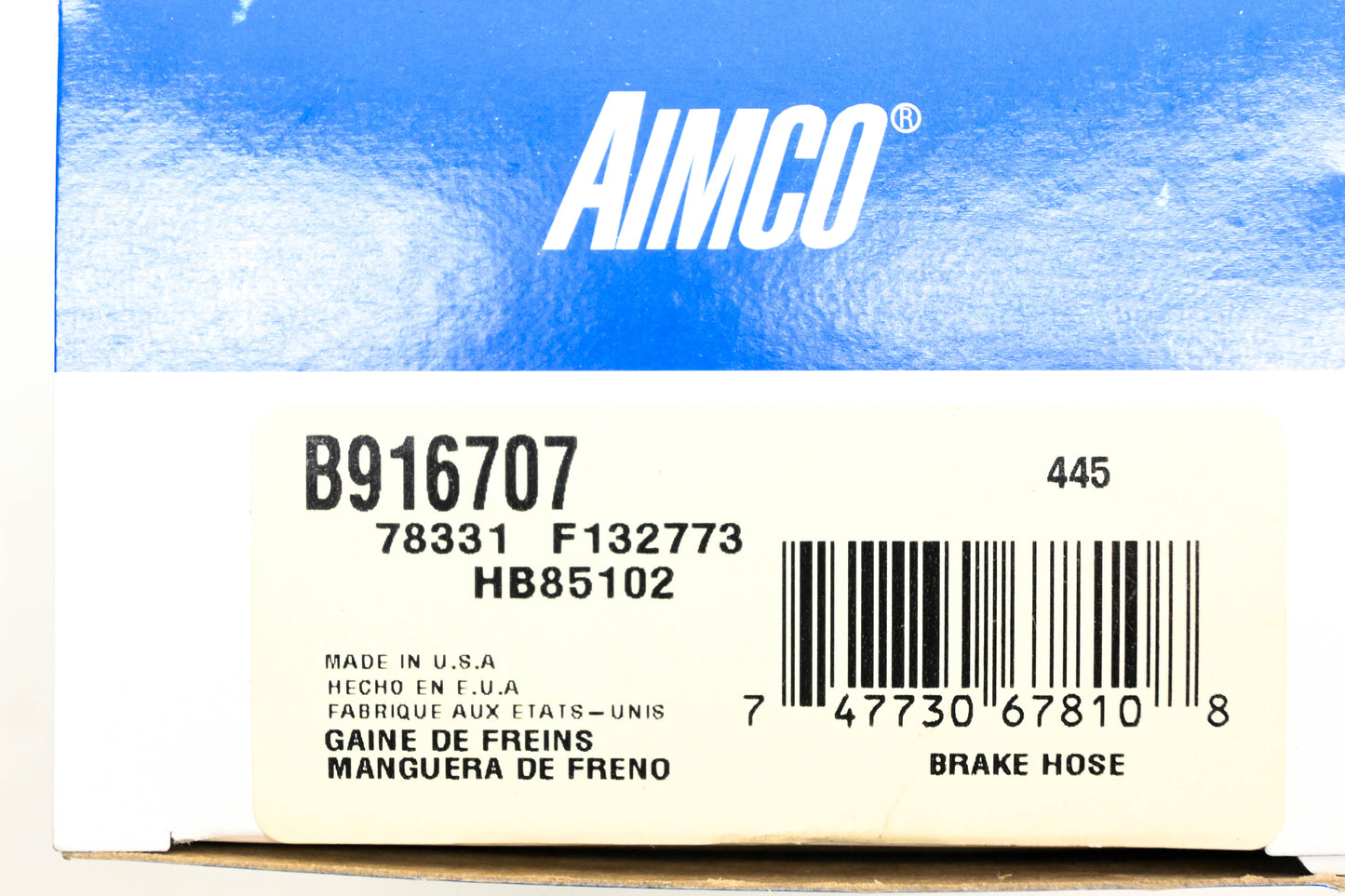 Aimco B916707, 78331, F132773 Brake Hose NOS