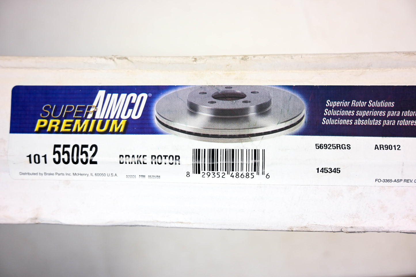 Aimco 10155052, 56925RGS, 145345 Brake Rotor NOS