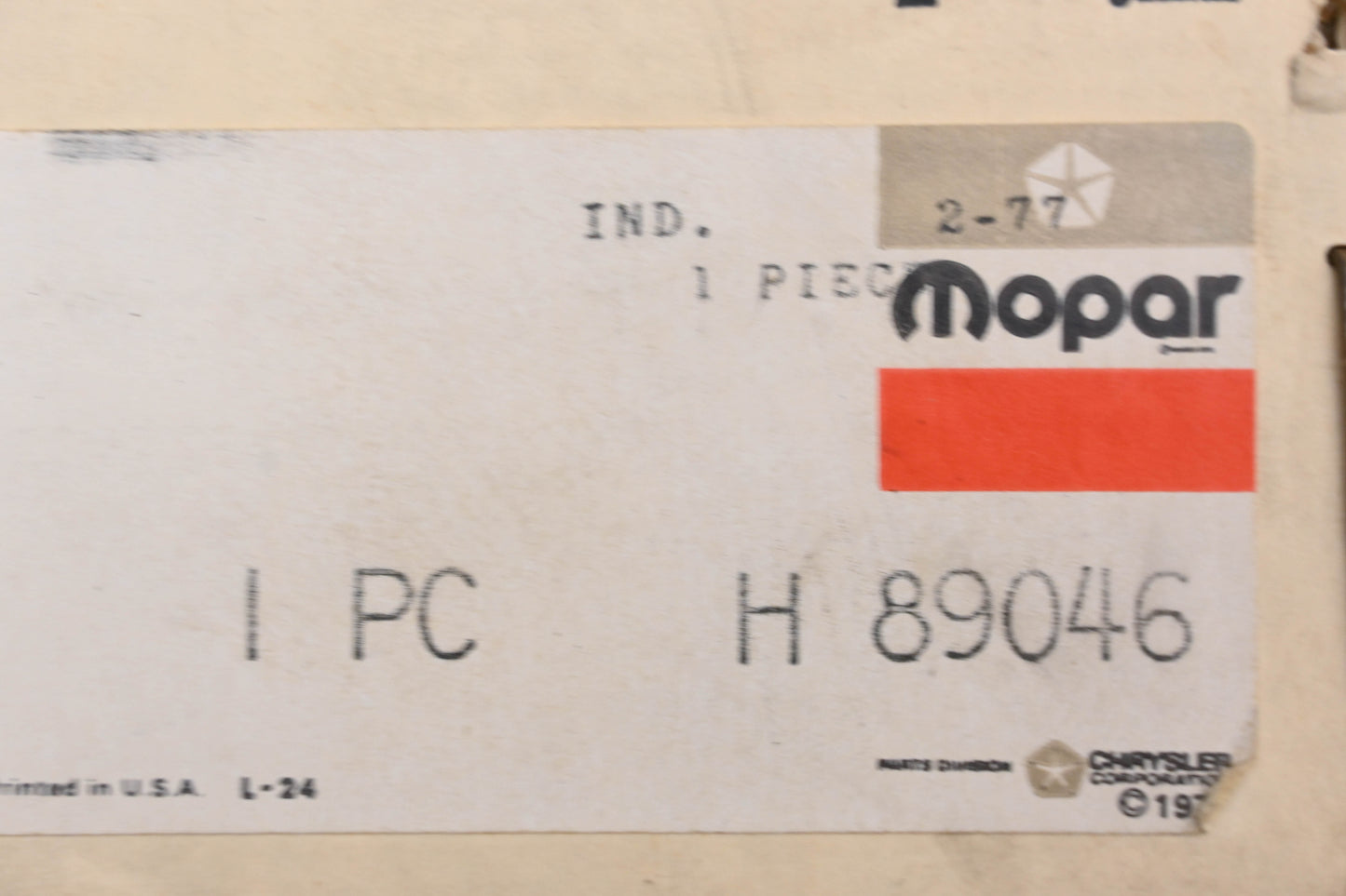 Mopar H89046, H-89046 Brake Master Cylinder NOS