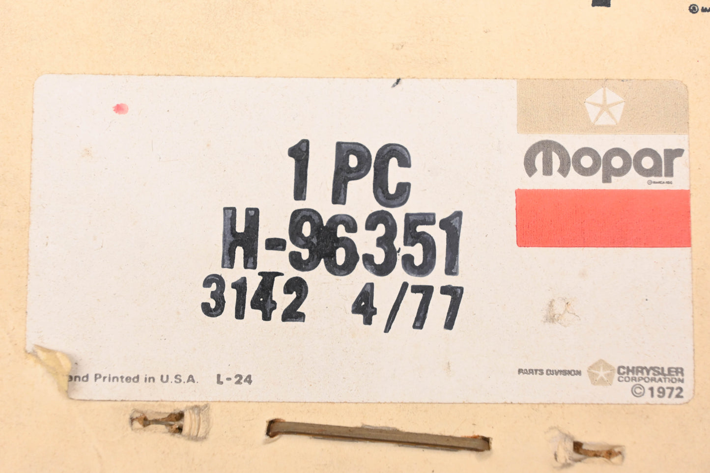 Mopar H96351, H-96351 Brake Master Cylinder NOS
