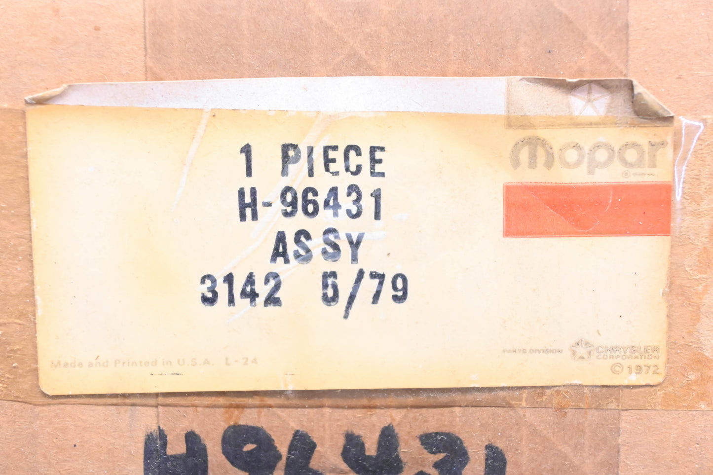 Mopar H-96431, H96431 Brake Master Cylinder NOS