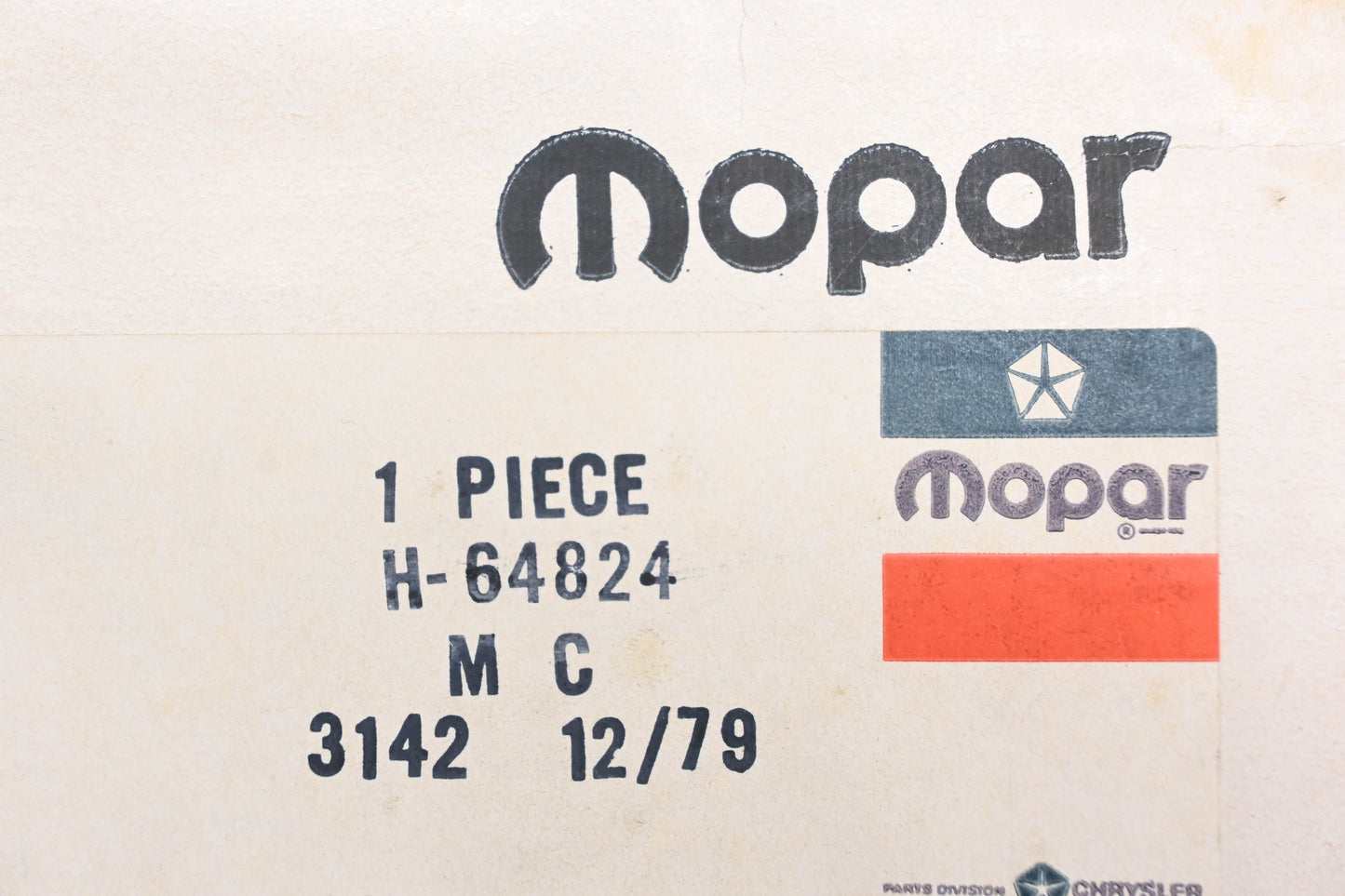 Mopar H64824, H-64828, MC36231 Master Brake Cylinder NOS
