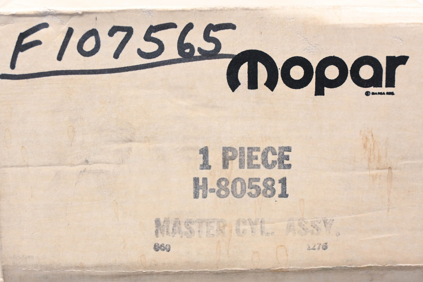 Mopar H80581, H-80581, 3580095 Master Brake Cylinder NOS