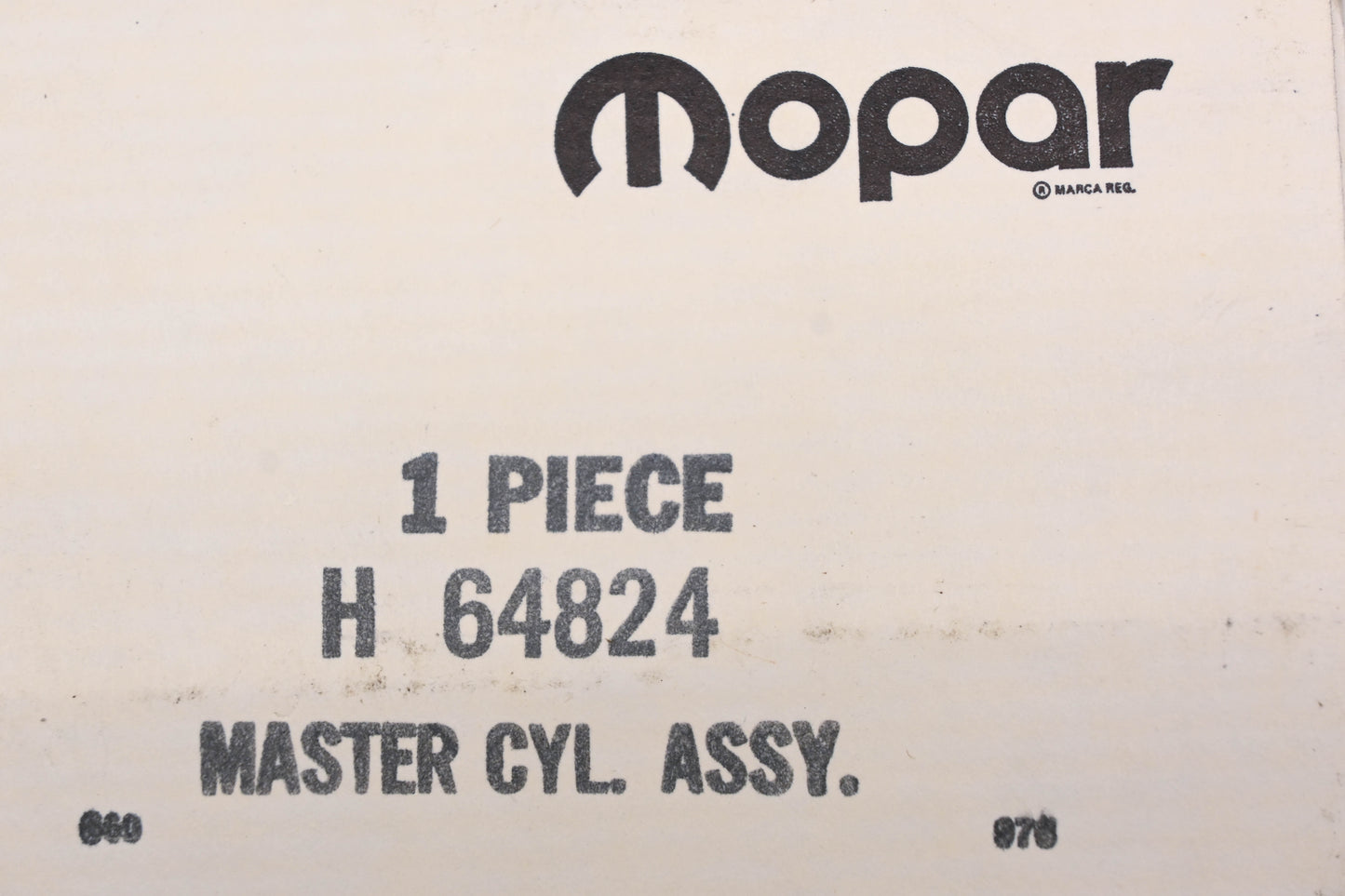 Mopar H64824, H-64824, MC36231 Master Brake Cylinder NOS
