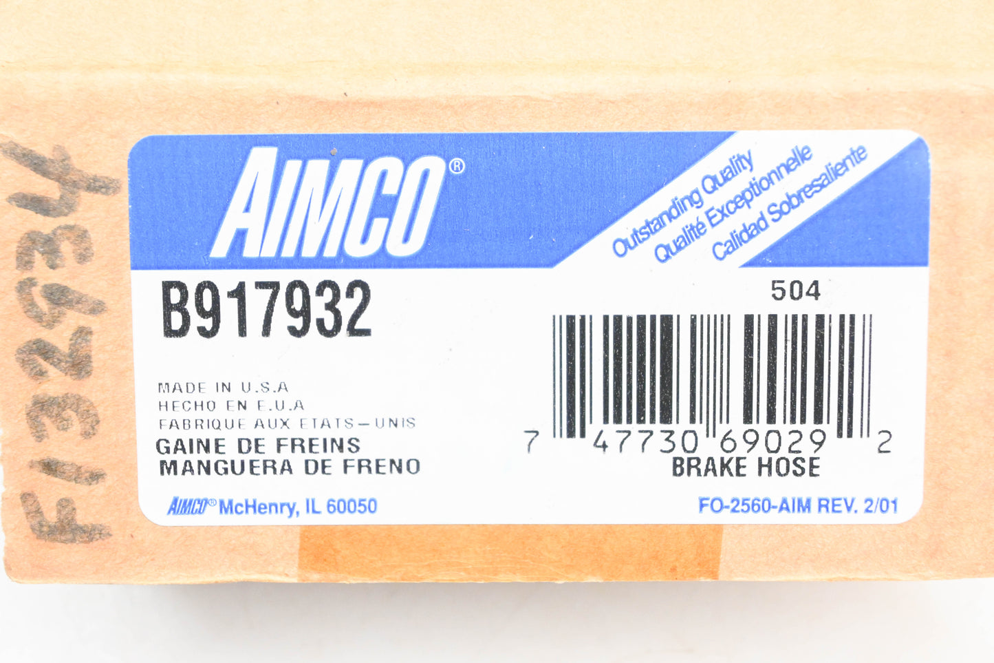 Aimco B917932, F132934 Brake Hydraulic Hose NOS