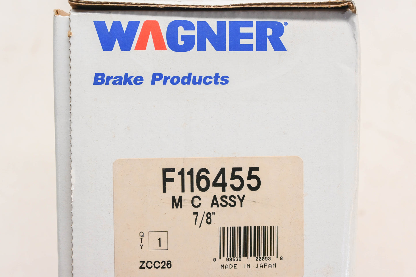 Wagner F116455, M39653 Brake Master Cylinder NOS