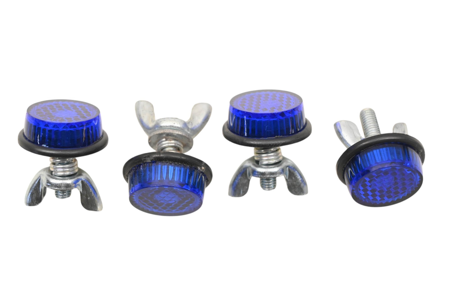 Chris Products 221608 Blue License Plate Reflectors Qty 4 NOS