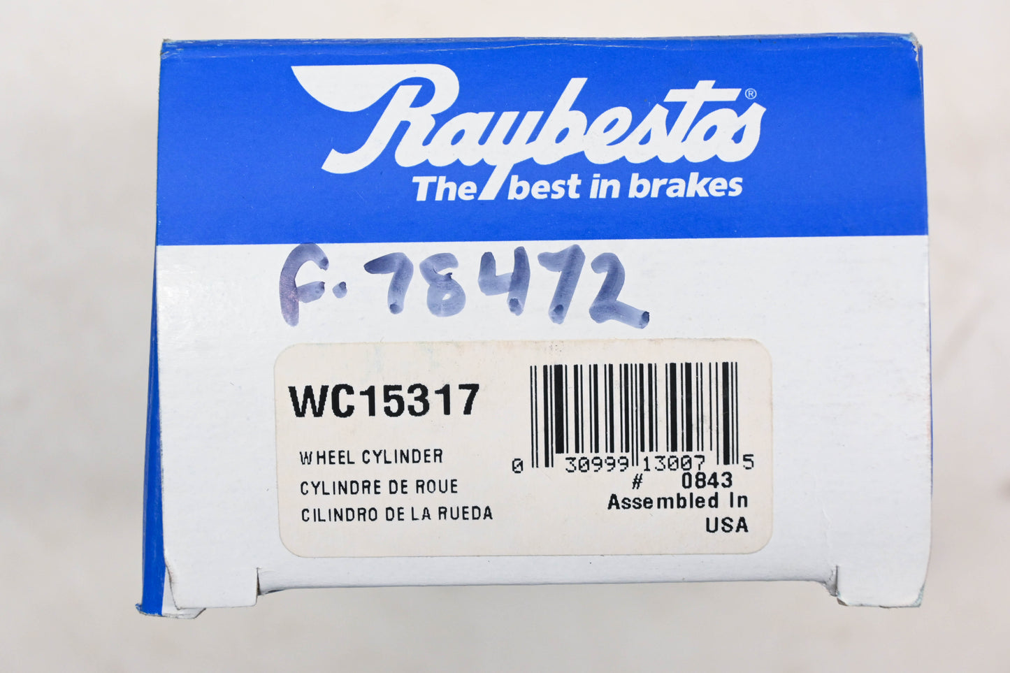 Raybestos WC15317, F78472 Drum Brake Wheel Cylinder Kit NOS