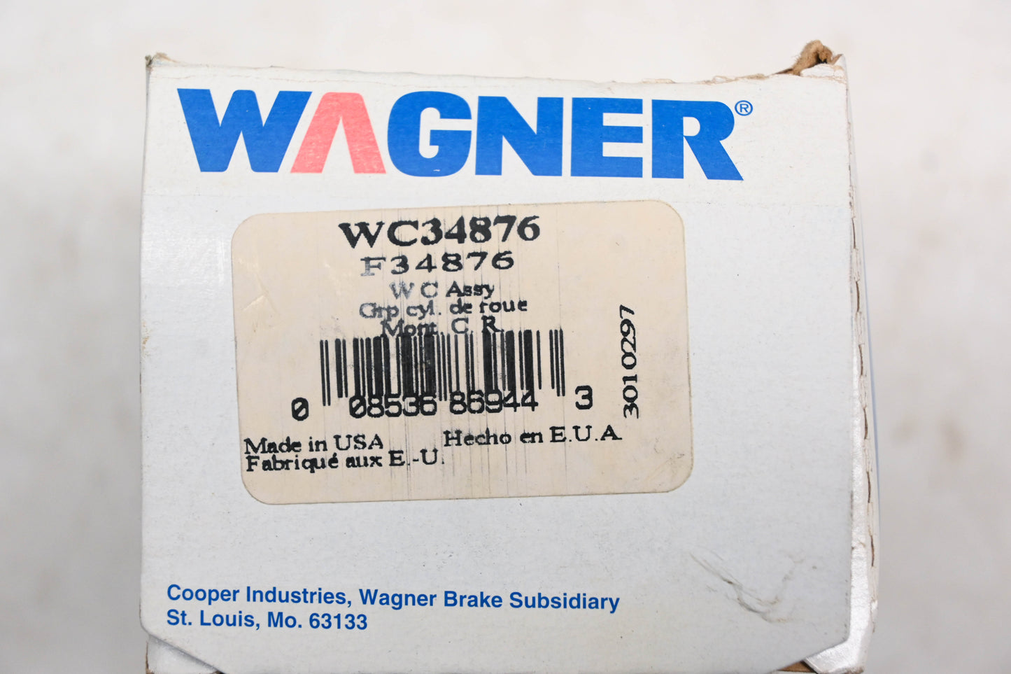 Wagner F34876, WC34876 Drum Brake Wheel Cylinder NOS