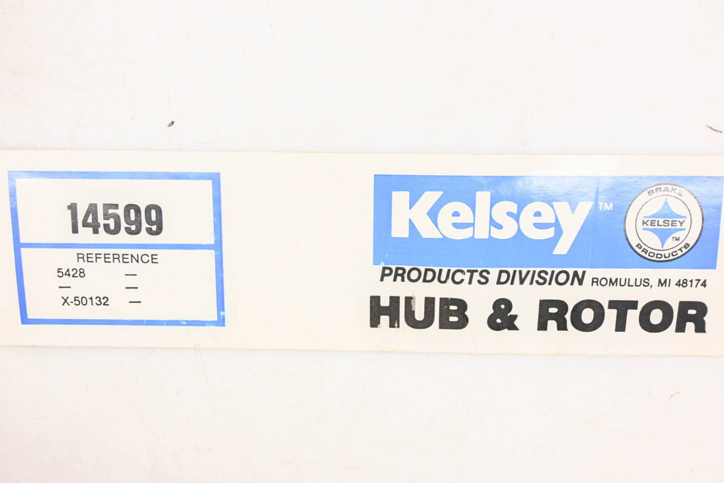 Kelsey 14599, 69110346 Brake Rotor Hub Assembly NOS
