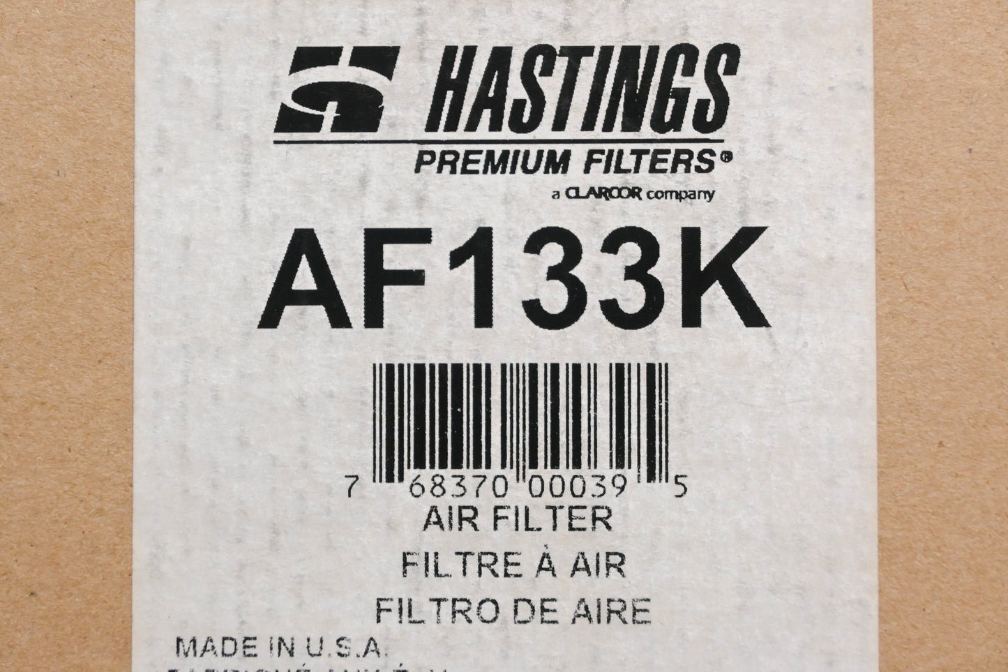 Hastings AF133K Air Filter NOS