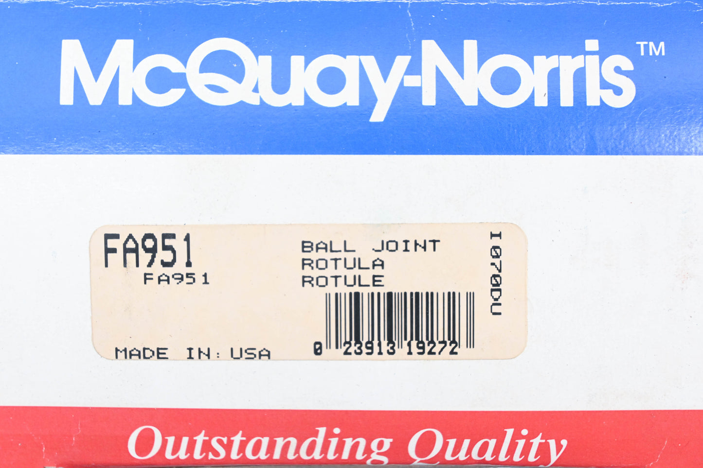 McQuay-Norris FA951 Ball Joint Kit NOS