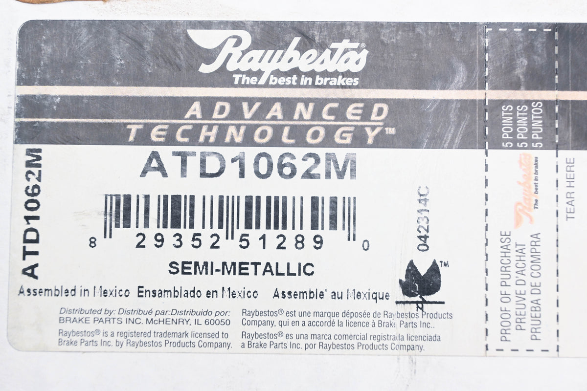 Raybestos ATD1062M, 106.1062 Disc Brake Pad Kit NOS