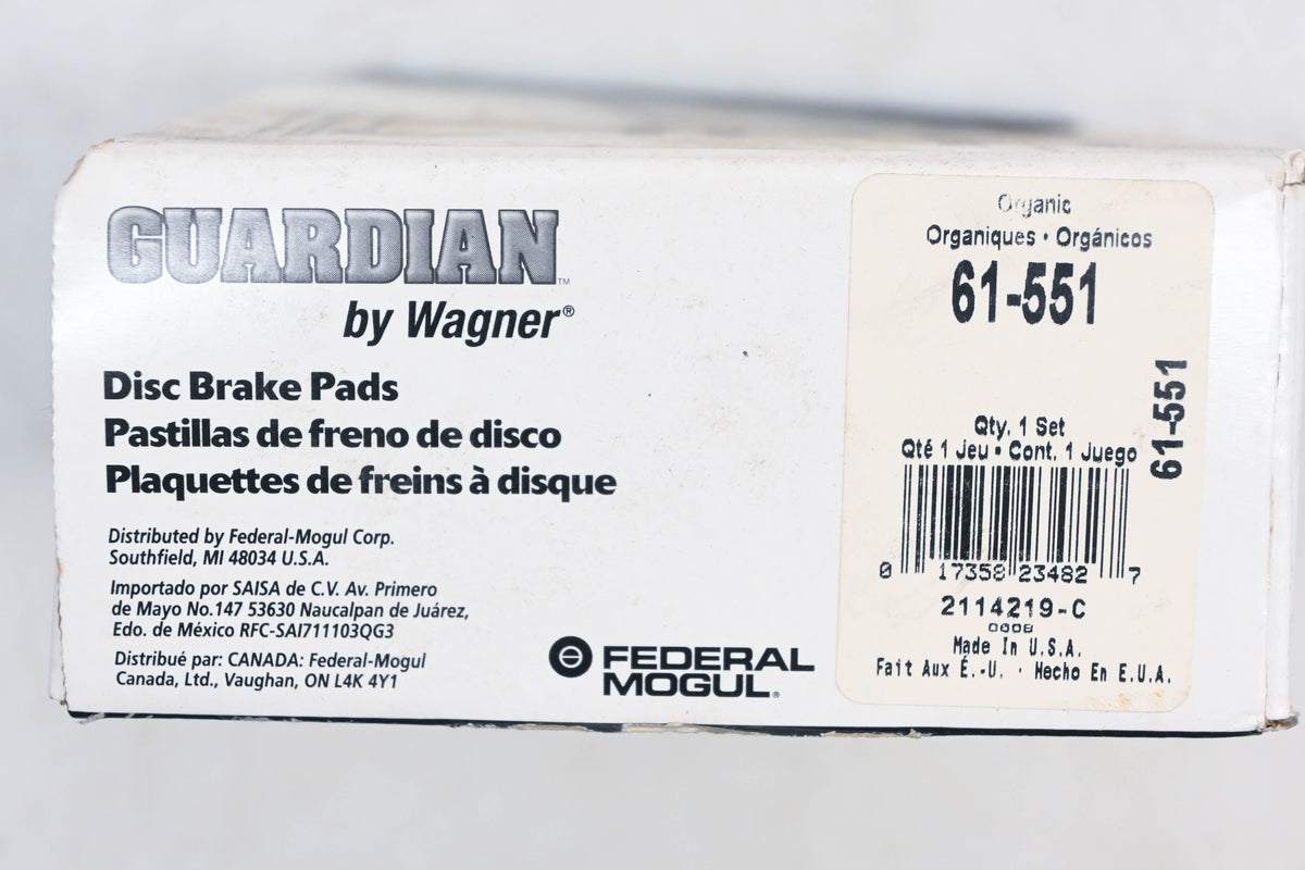 Wagner 61-551, PGD551C Guardian Disc Brake Shoe Kit NOS