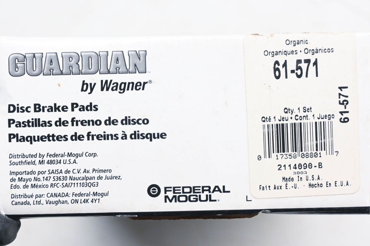 Wagner 61-571, PGD571C Guardian Disc Brake Shoe Kit NOS