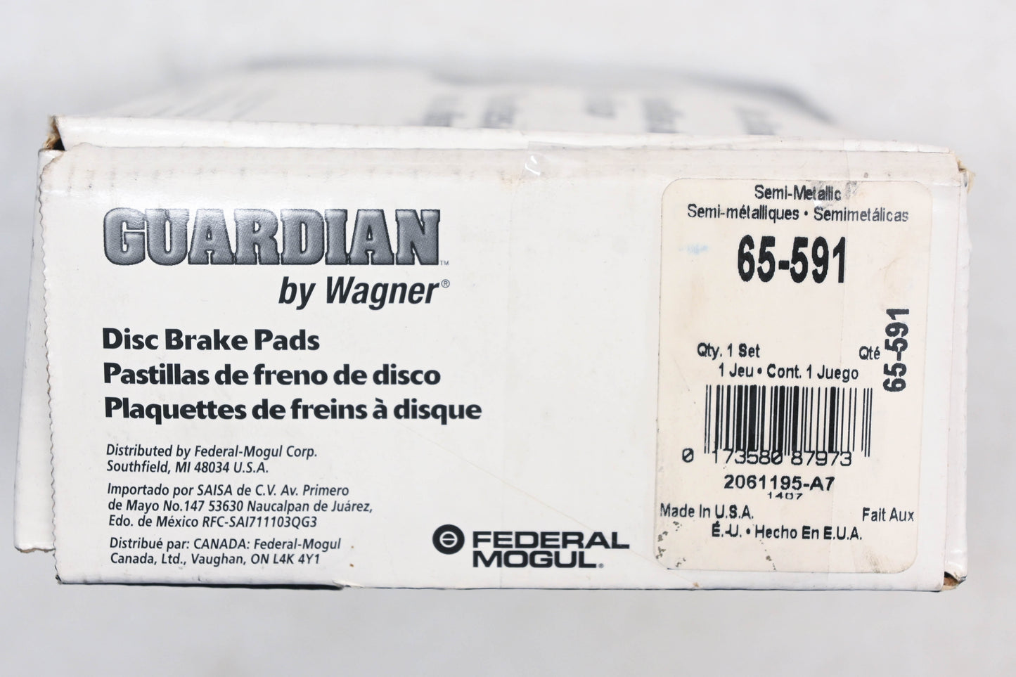 Wagner 65-591 Guardian Disc Brake Pad Kit NOS