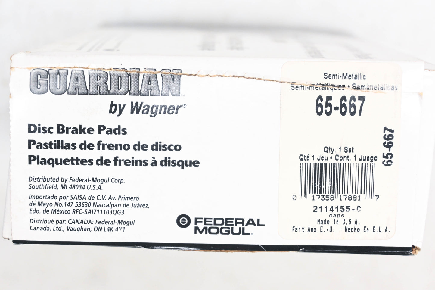 Wagner 65-667 Guardian Disc Brake Pad Kit NOS
