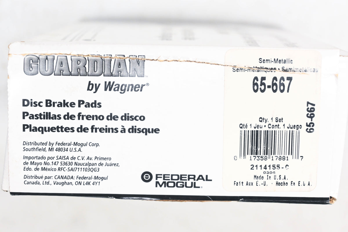 Wagner 65-667 Guardian Disc Brake Pad Kit NOS