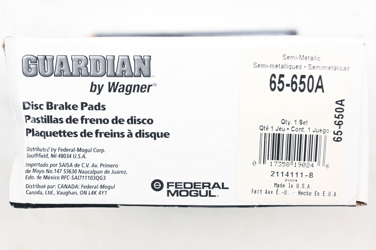 Wagner 65-650A, SGD650M Guardian Disc Brake Pad Kit NOS