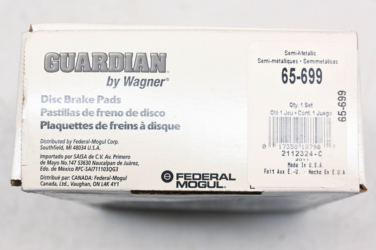 Wagner 65-699, PGD699 Guardian Disc Brake Pad Kit NOS