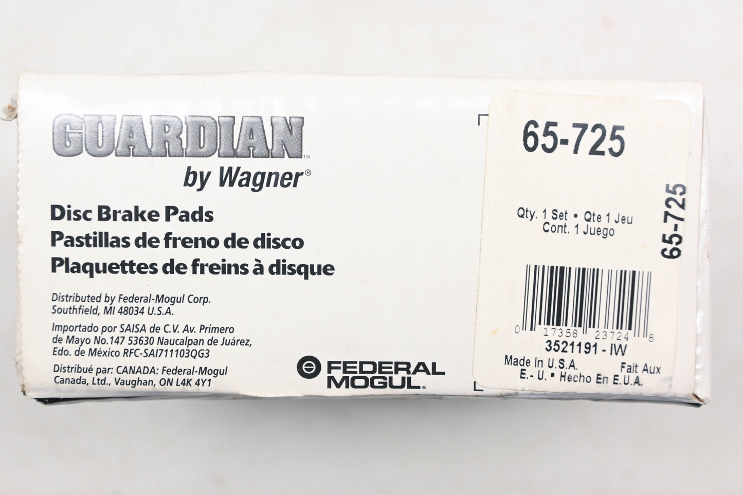 Wagner 65-725 Guardian Disc Brake Pad Kit NOS